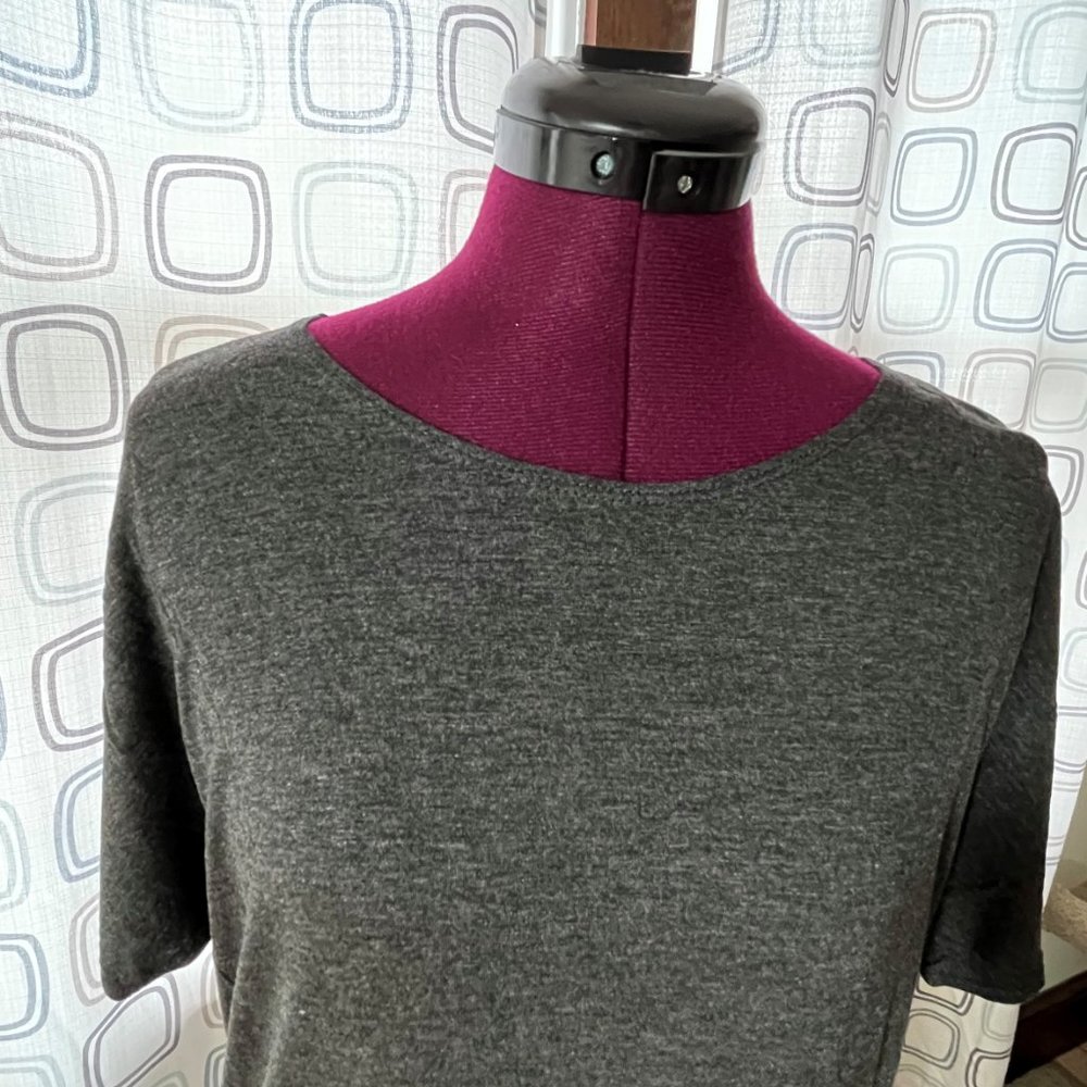 2 FOR $25 - Women's Heather Gray Casual Side Adjustable Snap Tunic Dress - NWT - Picture 4 of 9